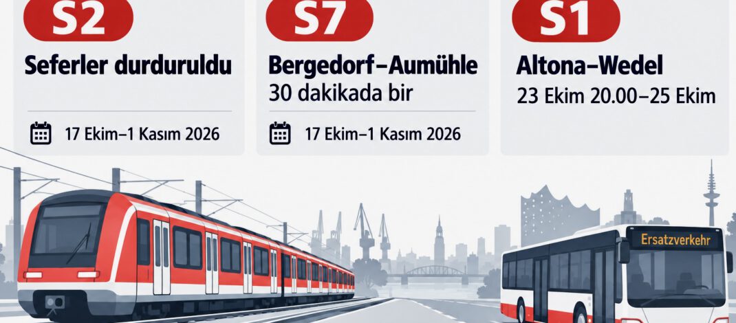 Hamburg’da bazı S-Bahn seferlerinin yerine otobüsler çalışacak